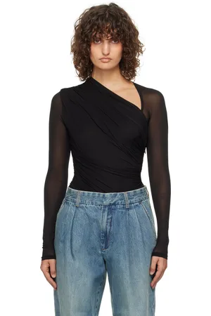ZIMMERMANN Black Illustration Gathered Bodysuit