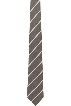 Paul Smith Gray & White Diagonal Stripe Tie