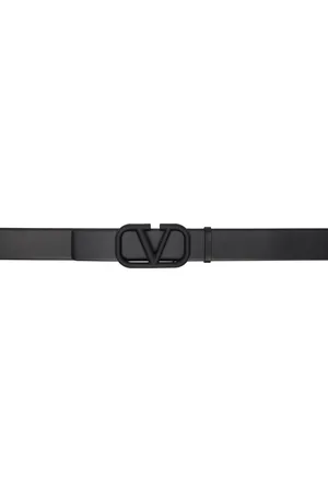 VALENTINO GARAVANI Black VLogo Signature Calfskin Belt