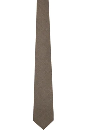 Auralee Taupe Super Light Wool Tie