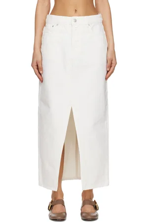 Holzweiler White Slim-Fit Denim Maxi Skirt