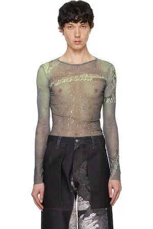 Serapis SSENSE Exclusive Green Drill Tech Long Sleeve T-Shirt