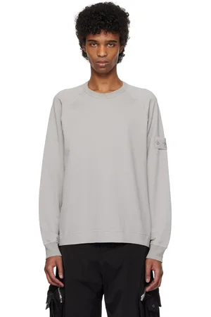 Stone Island Gray Cotton Stretch Fleece Sweatshirt