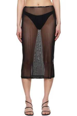 Silk Laundry Mesh Midi Skirt