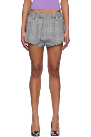 MERYLL ROGGE Black & White Drawstring Micro Shorts