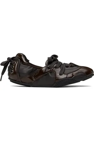 Acne Studios Brown Lace-Up Leather Flats