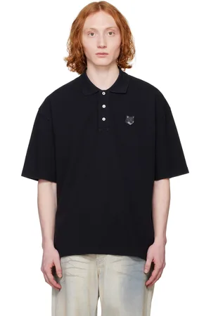Maison Kitsuné Black Bold Fox Head Patch Oversize Polo