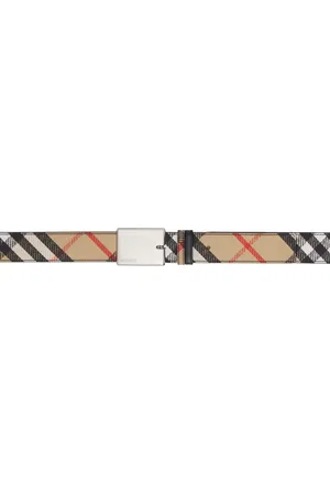 Burberry Beige Check B Cut Reversible Belt