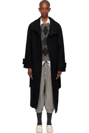 OPEN YY Wool High-Neck Cocoon Coat