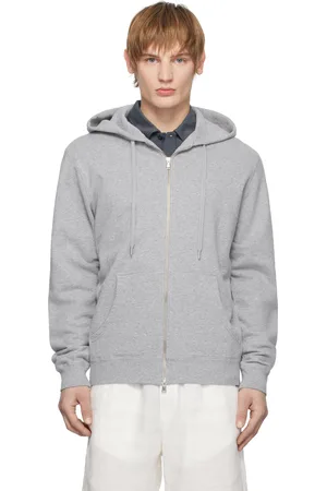 Sunspel Gray Loopback Zip Hoodie