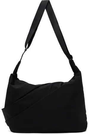 YOHJI YAMAMOTO Black Wool Gabardine Nylon Tape Tuck Bag