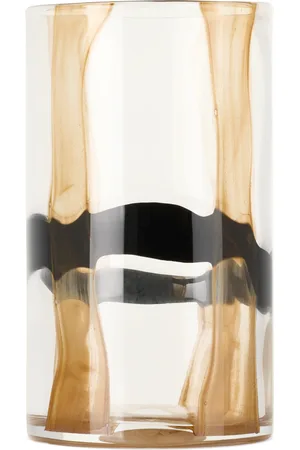 THE CONRAN SHOP Black & Tan Serenity Column Vase, 25 cm