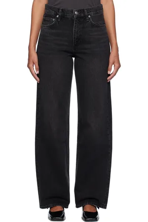 RAG&BONE Black Shea Relaxed Straight Jeans