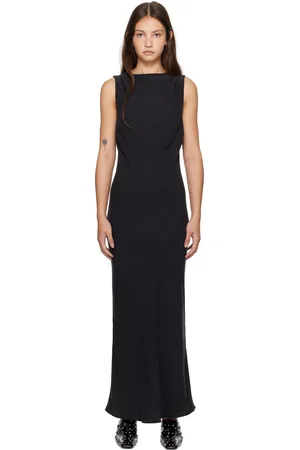 St Agni Draped Cowl Midi Dress