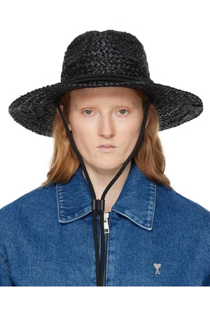 RAG&BONE Black Braided Straw Panama Hat
