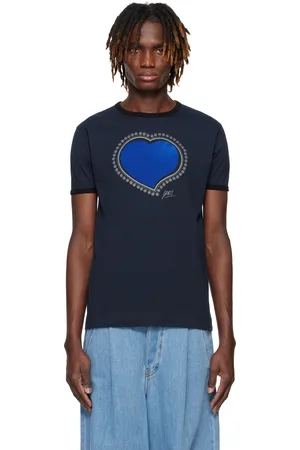 DRIES VAN NOTEN Navy Archive Print T-shirt