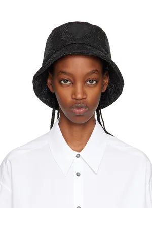 Palm Angels Black Crystal Palm Bucket Hat