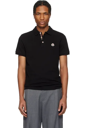 Moncler Black Logo Patch Cotton Polo