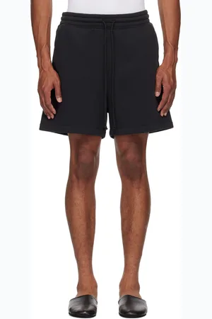 SKIMS Black Cotton Fleece Relaxed Shorts