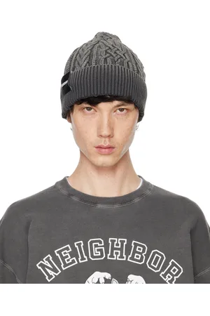 NEIGHBORHOOD Gray Washed Cable Beanie