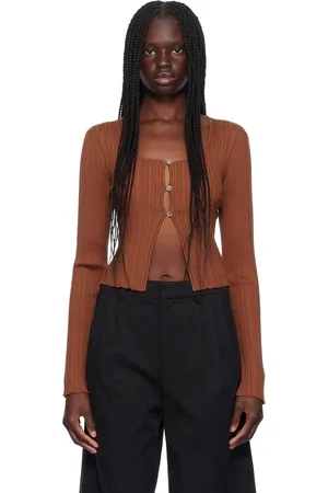 Holzweiler Orange Uneven Rib Cardigan
