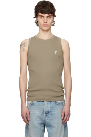 Ami Khaki Cotton Rib Ami de Coeur Tank Top