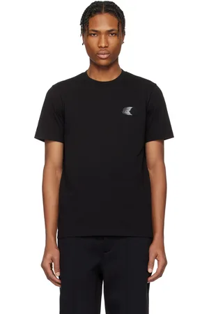 Moncler Black Faded Logo Motif Cotton T-shirt