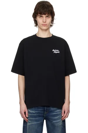 Maison Kitsuné Black Handwriting Embroidery Oversize T-shirt