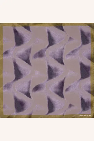 DRIES VAN NOTEN Brown & Purple Silk Pocket Square