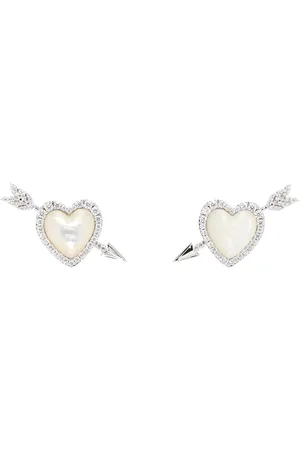 Shushu/Tong Silver YVMIN Edition Shell Heart Arrow Earrings