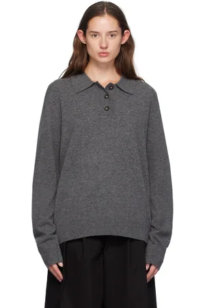 THE GARMENT Gray Como Long Sleeve Polo