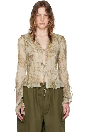 Acne Studios Beige Print Blouse