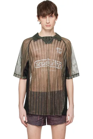 Serapis Khaki & Burgundy Aub Stripes Football Polo
