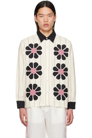 HARAGO SSENSE Exclusive Off-White & Black Appliqué Shirt