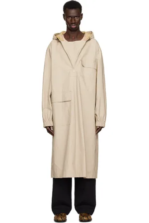 DRIES VAN NOTEN Beige Half-Zip Coat