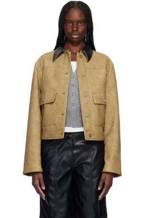 Stand Studio Beige Esther Faux-Leather Jacket