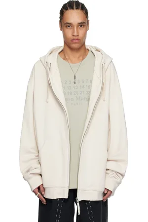 Maison Margiela Beige Embroidered Logo Hoodie