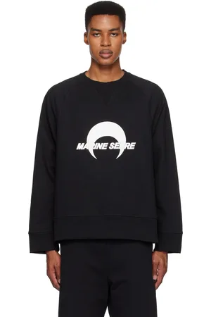 Marine Serre Black Moon Logo Fleece Raglan Sweatshirt
