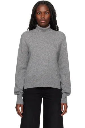 Totême Gray Cropped Turtleneck