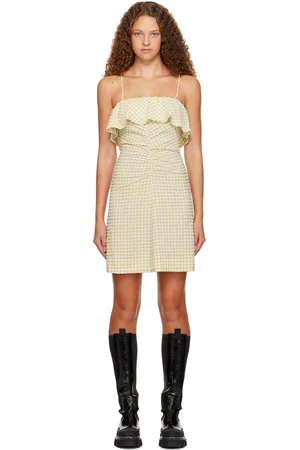 Ganni Beige Ruched Minidress