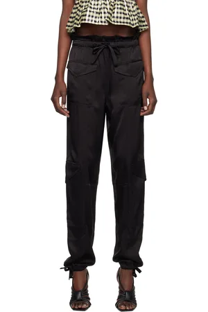 Ganni Black Satin Pocket Trousers