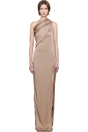 Rick Owens Taupe Hollywood Athena Arrowhead Maxi Dress