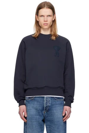 Ami Navy Cotton Ami de Coeur Patch Sweatshirt