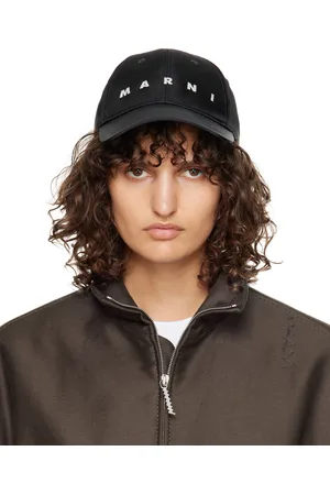 Marni Black Embroidered Logo Baseball Cap