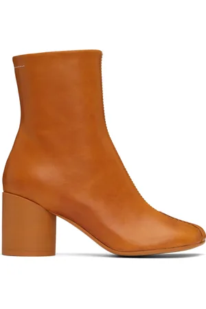 Maison Margiela Tan Stitch-out Leather Ankle Boots
