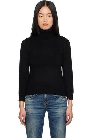 R13 Black Flat Sleeve Turtleneck