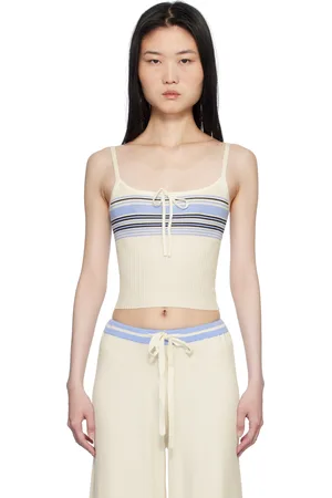 Frankies Bikinis Off-White Barrymore Knit Tank Top