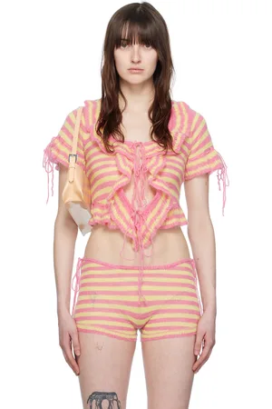 DANIELLE GUIZIO Pink & Yellow Ruffle Cardigan