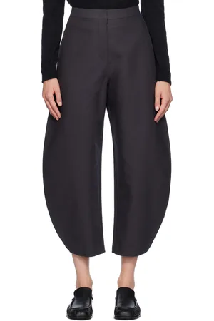 AMOMENTO Gray Curved Leg Trousers