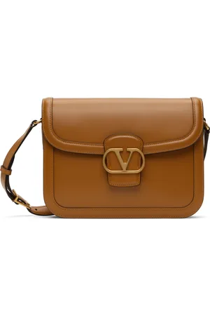 VALENTINO GARAVANI Tan 9TO5 Smooth Calfskin Shoulder Bag